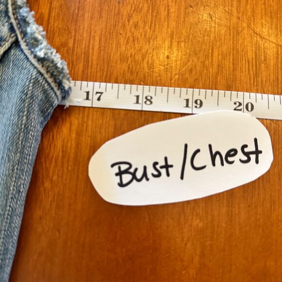 Guess Jeans Vintage stretch Denim jean jacket vest embroidered flower sleeveless - Picture 3 of 8